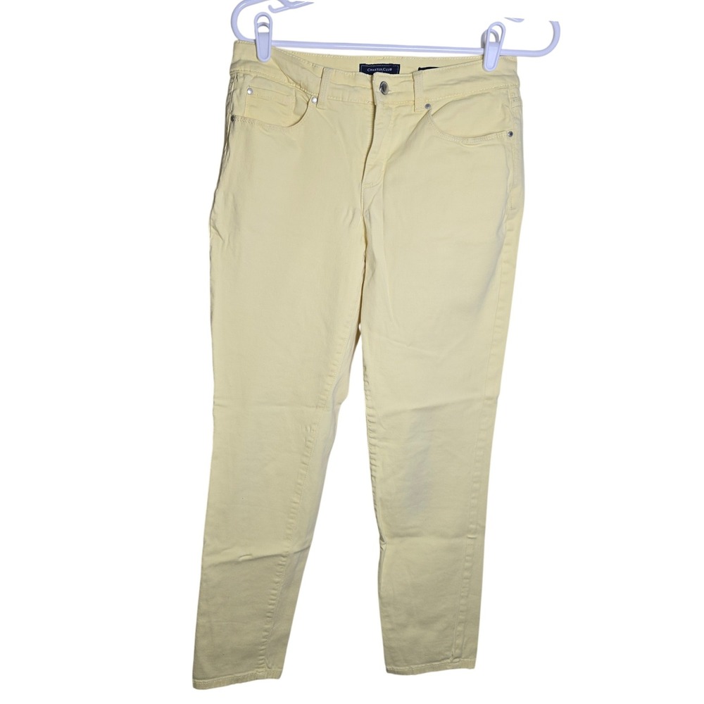 Charter Club Bristol Skinny Ankle Light Yellow Jeans Size 8‎ 90% Cotton Women